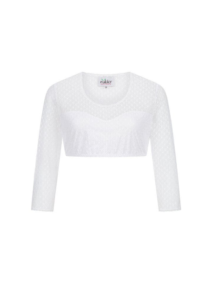 

Блузка дирндль с длинными рукавами Лиза в белом цвете Nübler