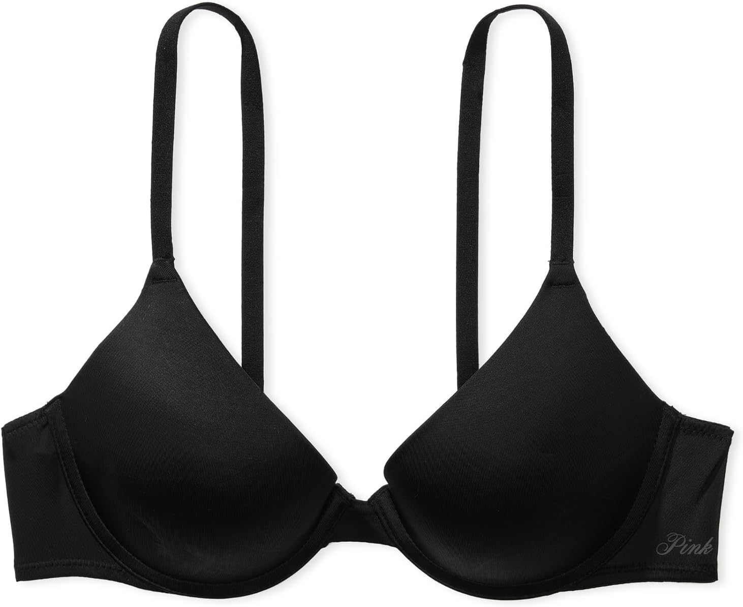 Женский бюстгальтер Victoria's Secret Pink Wear Everywhere Push Up, глянцевый черный — фото 3