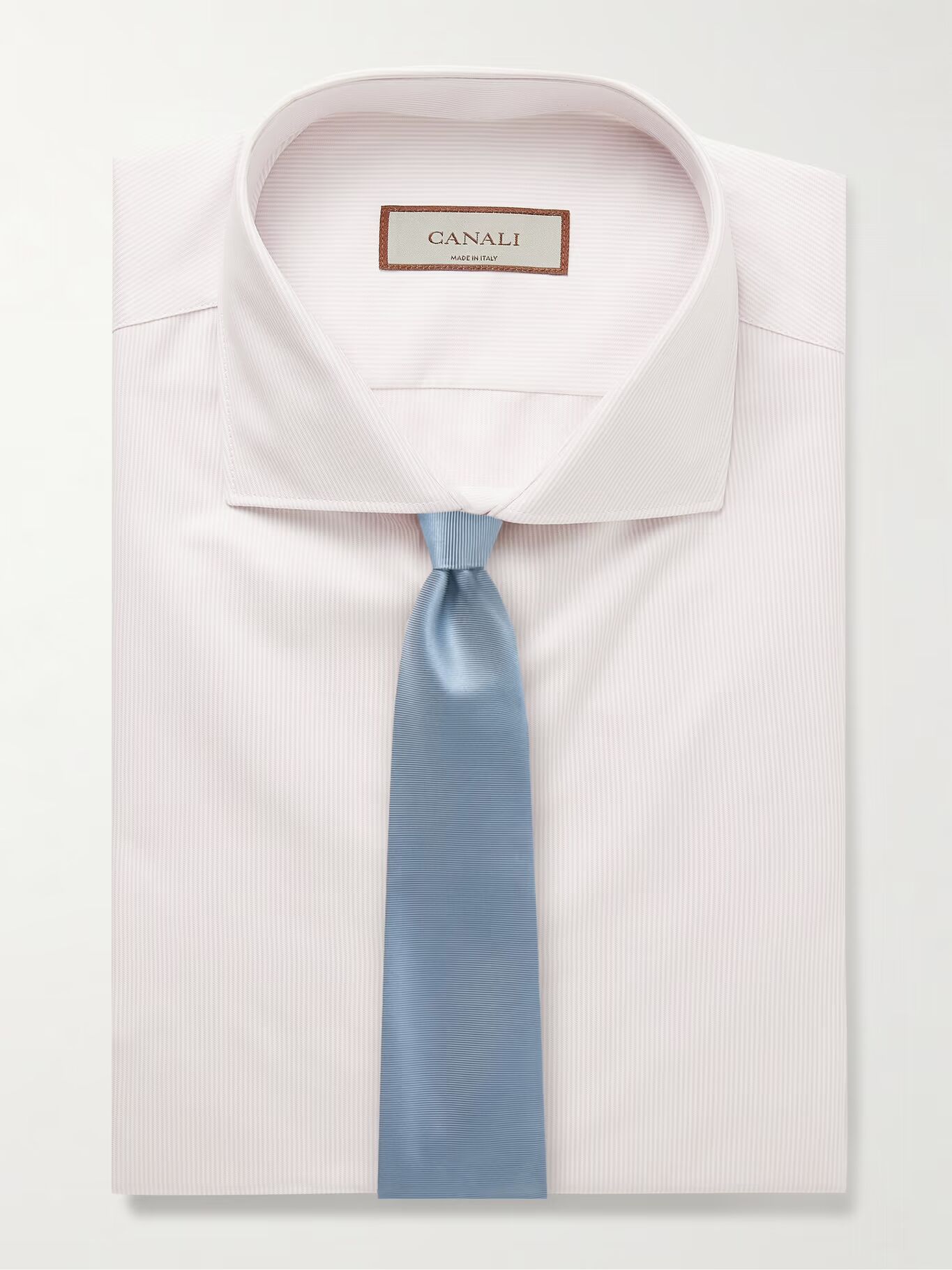 

Рубашка Slim-Fit из безупречного хлопка в полоску CANALI, розовый