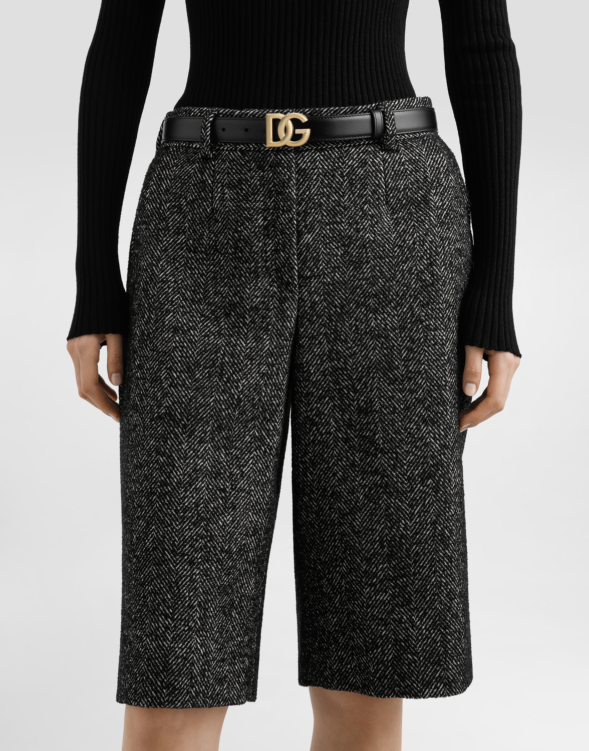 Ремень из телячьей кожи с логотипом dg Dolce & Gabbana, черный — фото 2