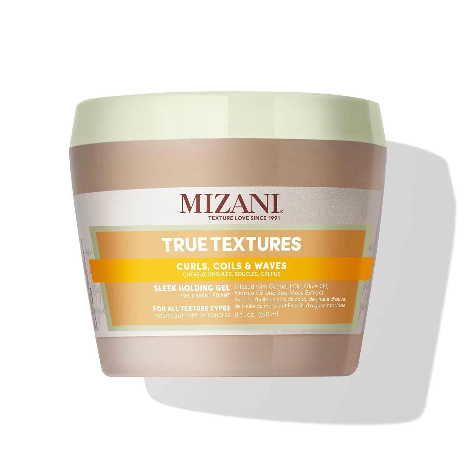 Mizani True Textures Sleek Holding Gel - Гель для волос с сильной фиксацией, эластичный, не образует хлопьев, подходит для всех типов волос. 237 мл (1 шт.), Olive