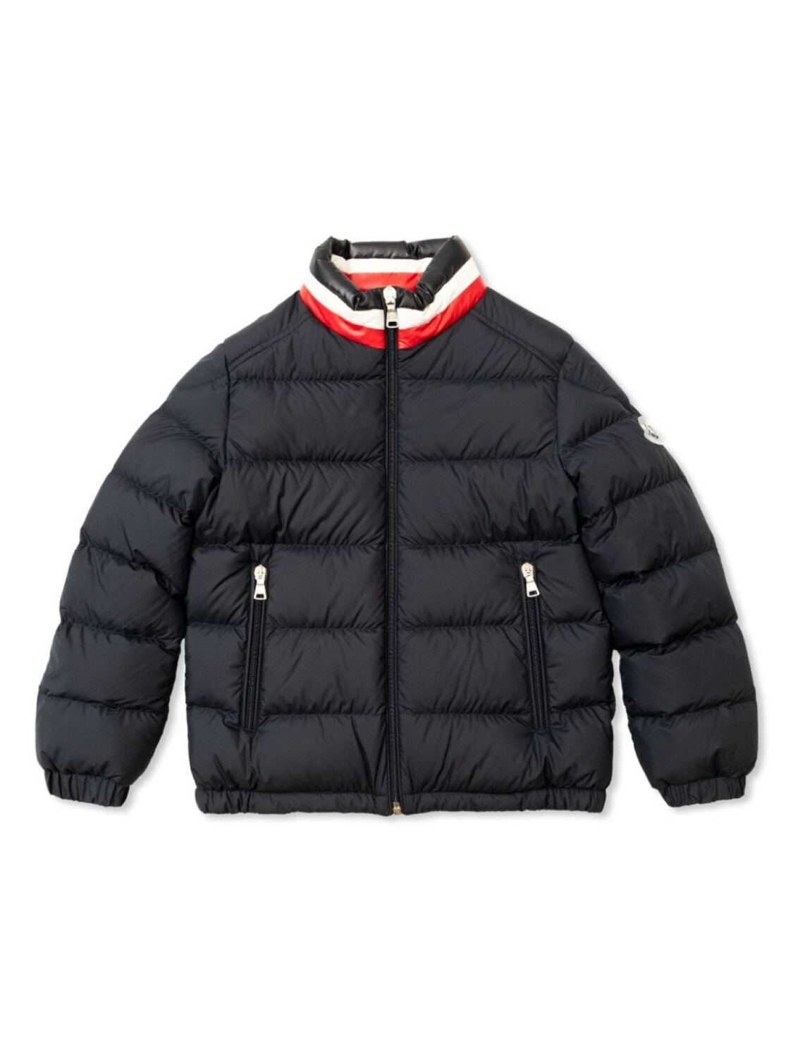 

Moncler Enfant куртка с логотипом-нашивкой, синий