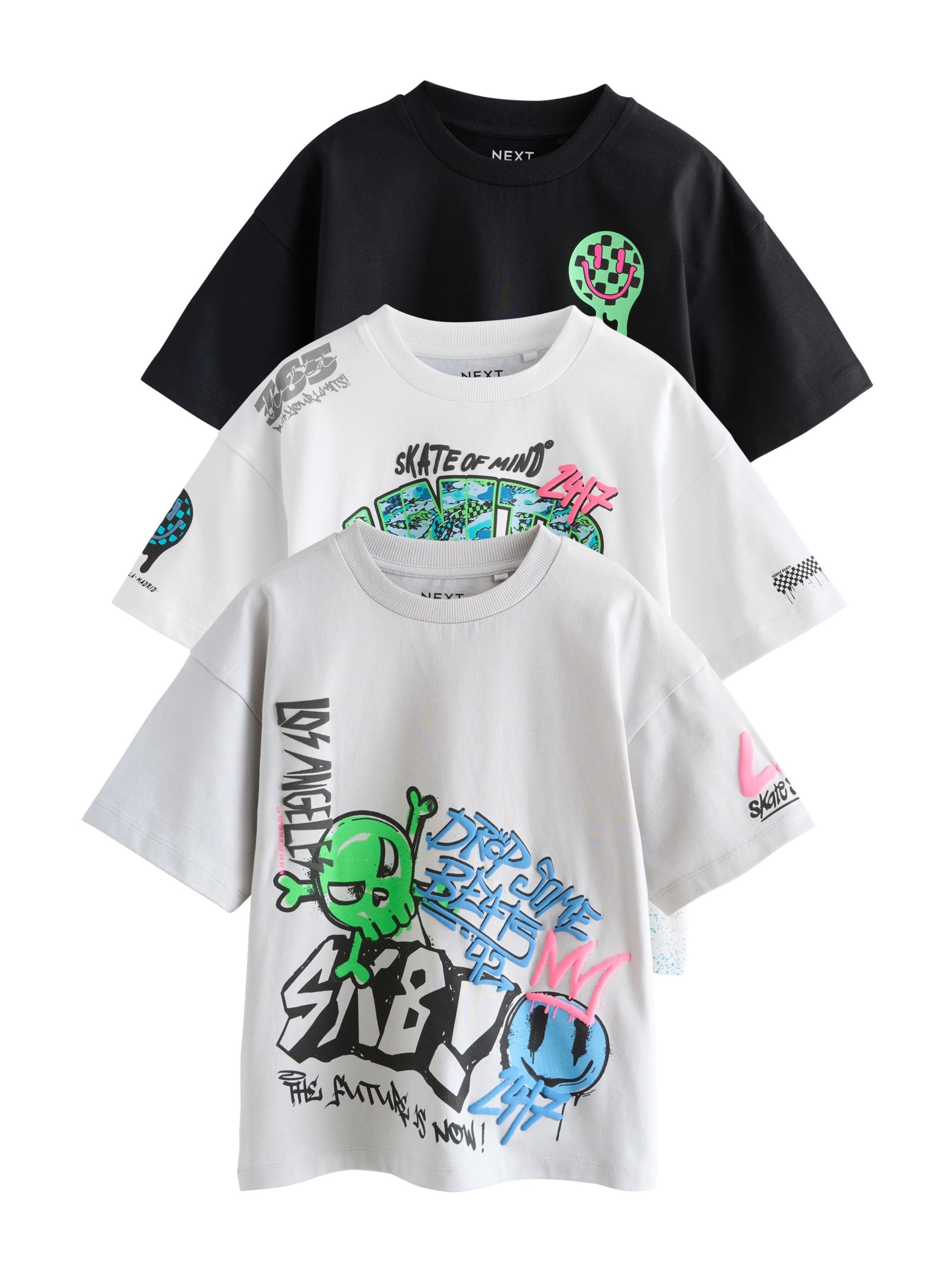 

Next Футболка в светло-сером, черном, белом цветах