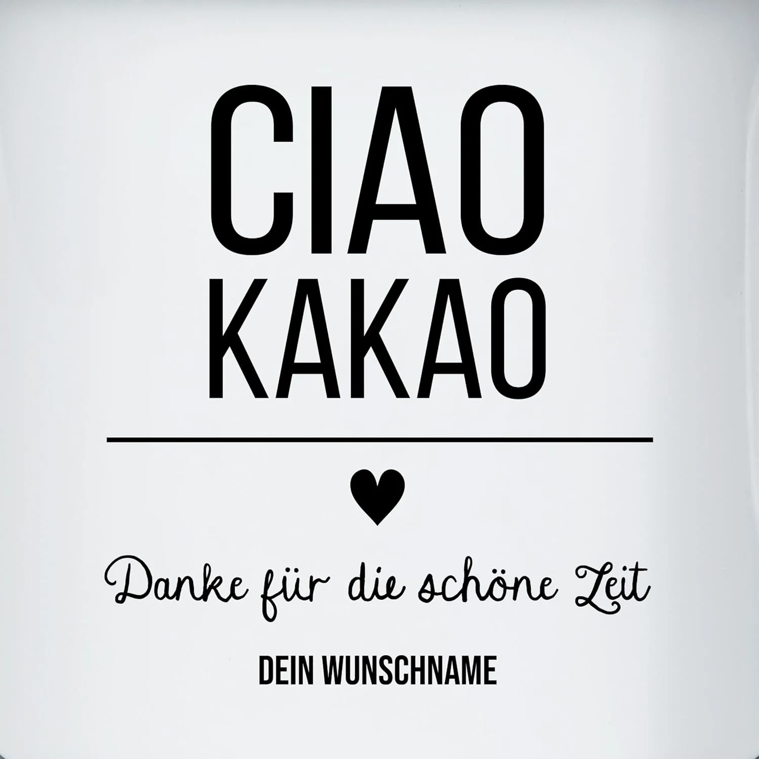 Эмалированная кружка educator - ciao kakao danke für die schöne zeit - подарок на прощание - 300 мл - white Geschenk mit Namen personalisiert by Shirtracer — фото 2