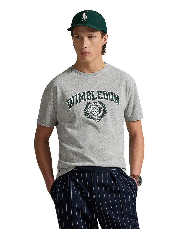 

Футболка классического кроя с логотипом Wimbledon Polo Ralph Lauren, серый