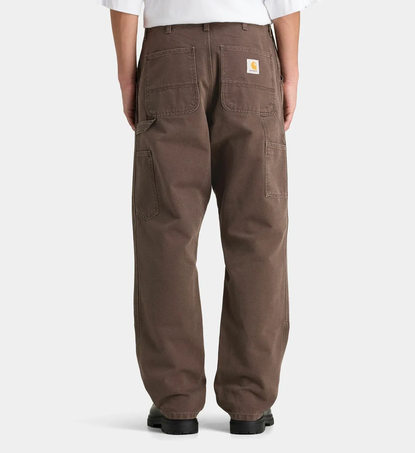 Брюки с отделкой из хлопка CARHARTT WIP, коричневый — фото 3