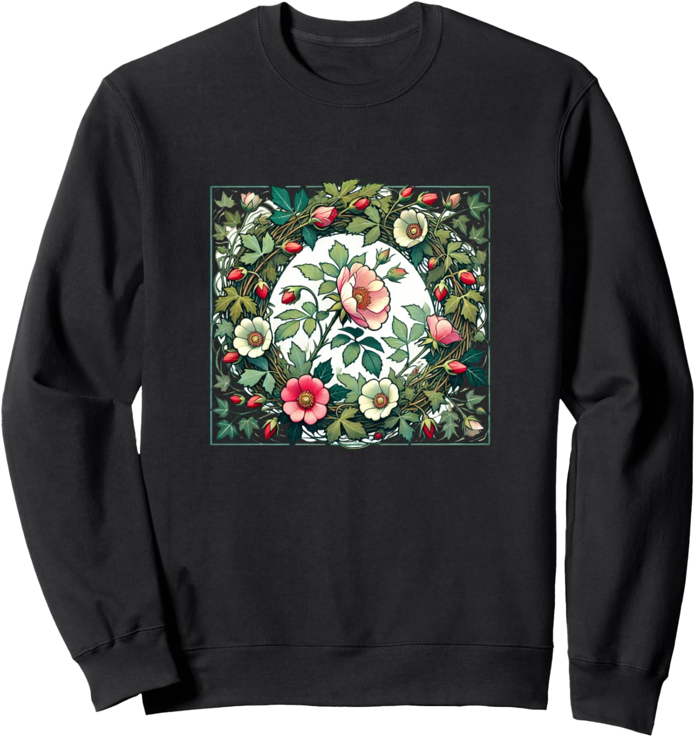 

Толстовка с изображением розы Шарона и гибискуса Retro Hibiscus Lovers Snugg, черный