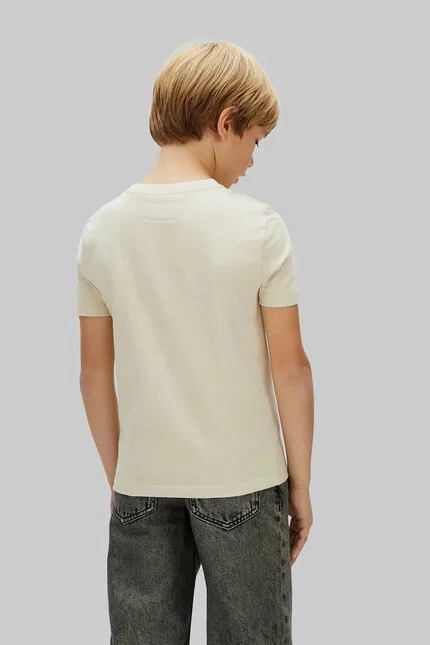 Футболка хлопковая Calvin Klein Jeans, бежевый — фото 3