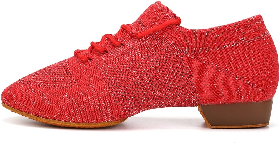 

Детские/Мужские танцевальные туфли на шнуровке из кожи для бальных танцев, латинских танцев, танго, сальсы FZW-SS Hroyl, красный