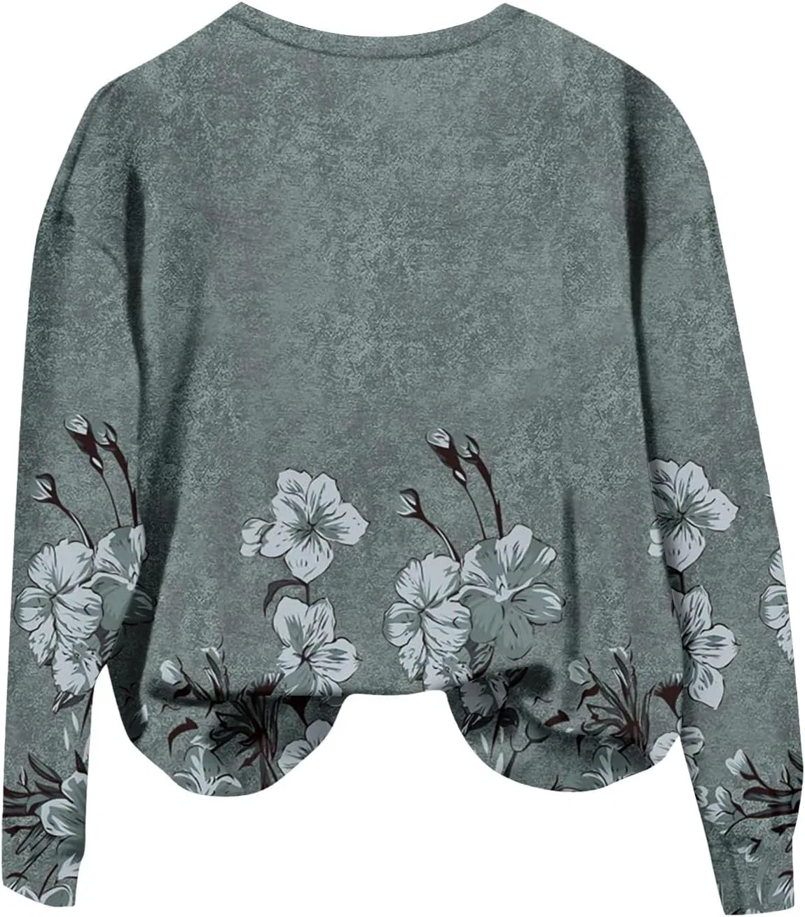 Свитшот женский оверсайз, длинный рукав, с круглым вырезом, 2-light Gray, размерная линейка S-2XL — фото 3