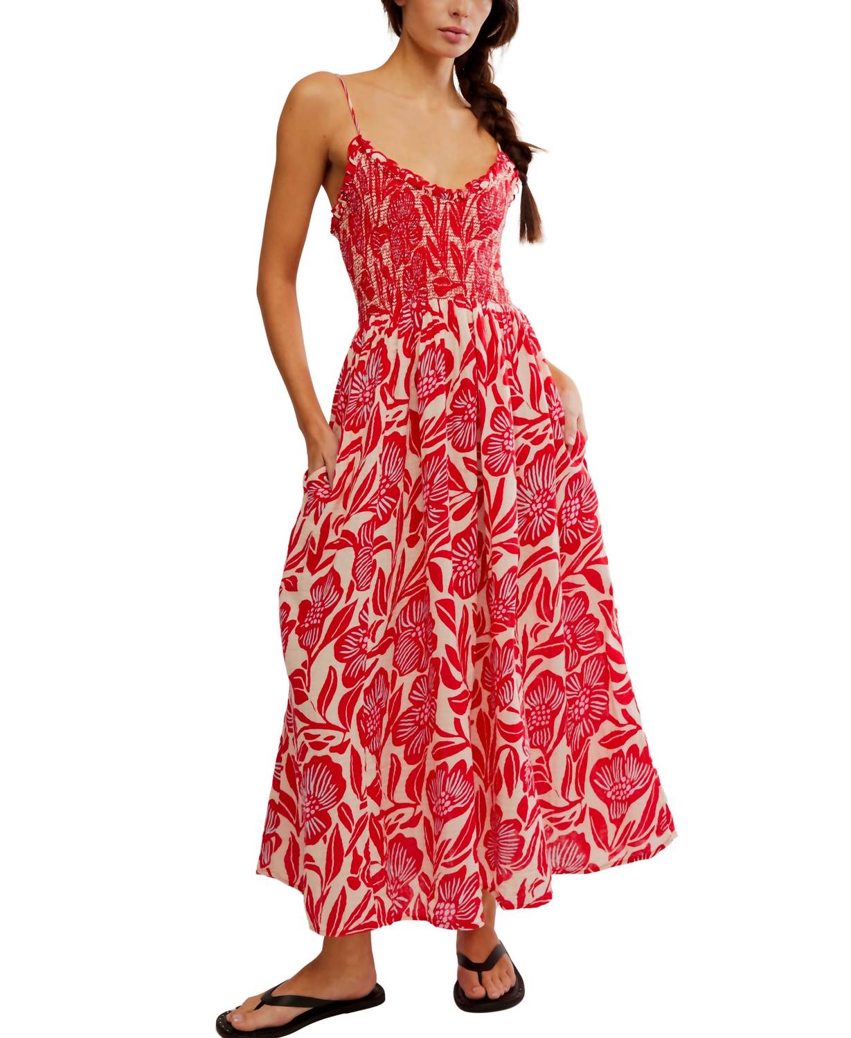 

Сладкие грезы цветочное миди-платье в комбинации гардения Free People, Gardenia Combo