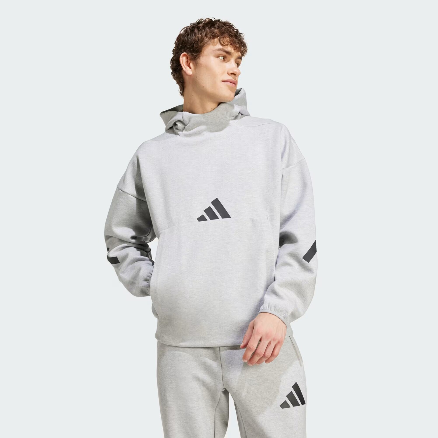 

З.Н.Е. Толстовка с капюшоном Adidas, цвет Medium Grey Heather