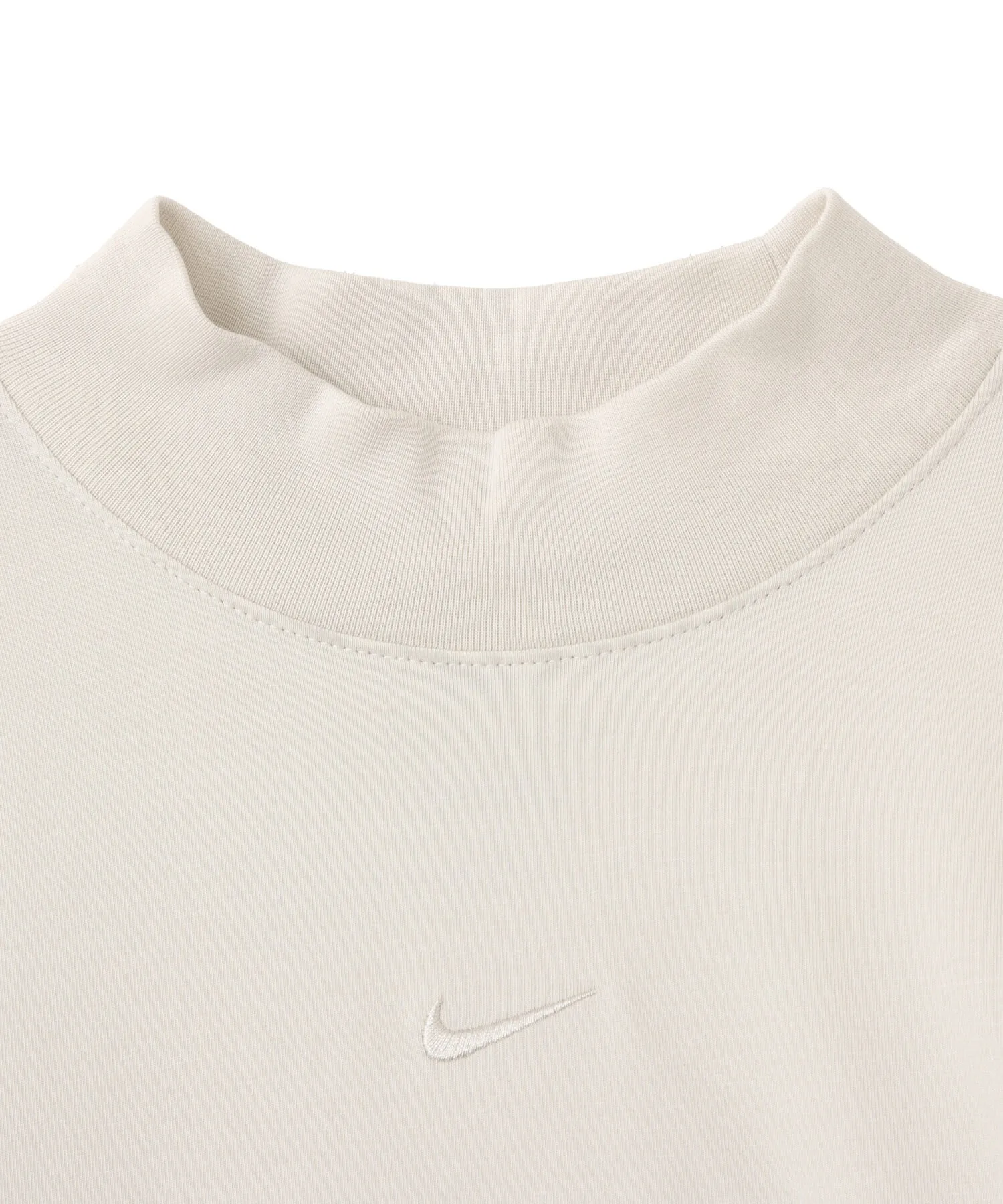 Женская футболка с длинным рукавом и вышивкой логотипа Nike NSW CHLL KNT MOCK TEE белая — фото 3