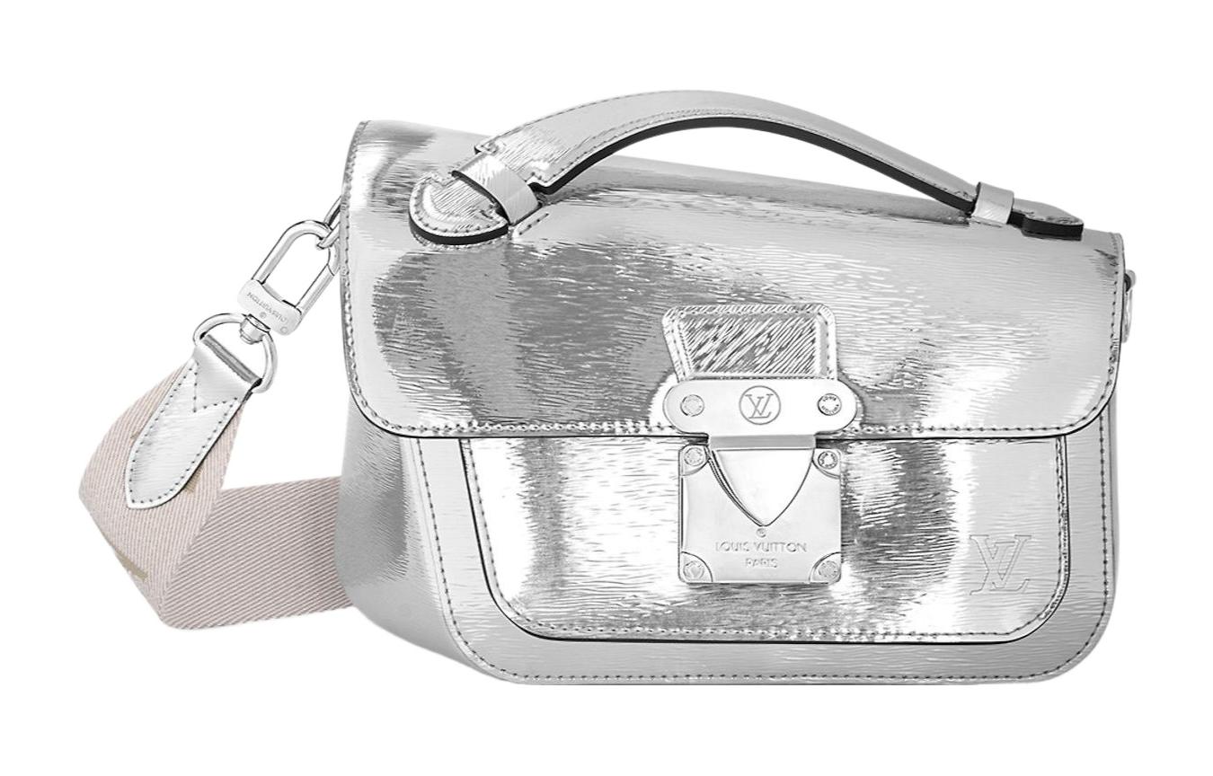 

Сумка Monceau из кожи коровы Monsoon, наплечная, через плечо, обычная, мужская, серебристая LOUIS VUITTON