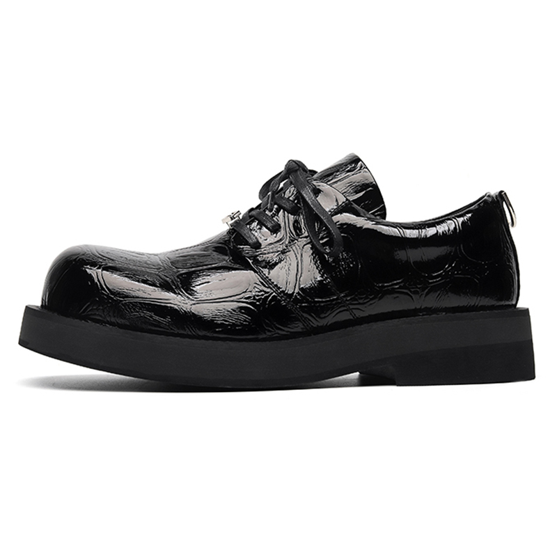 

Модные повседневные туфли Chunky Derby Shoes мужские черные Zuogedu
