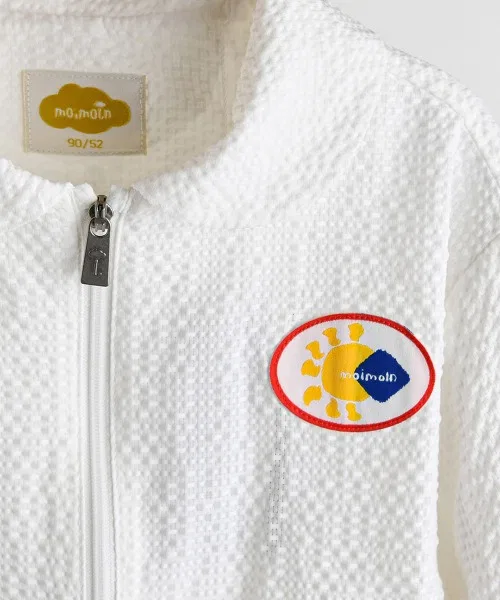 Детская куртка-блузон Sunshine Seersucker Light Zip, moimoln, полиэстер, айвори — фото 4