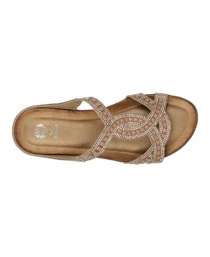 Женские шлепанцы с украшением Alora на плоской подошве GC Shoes, розовый — фото 4