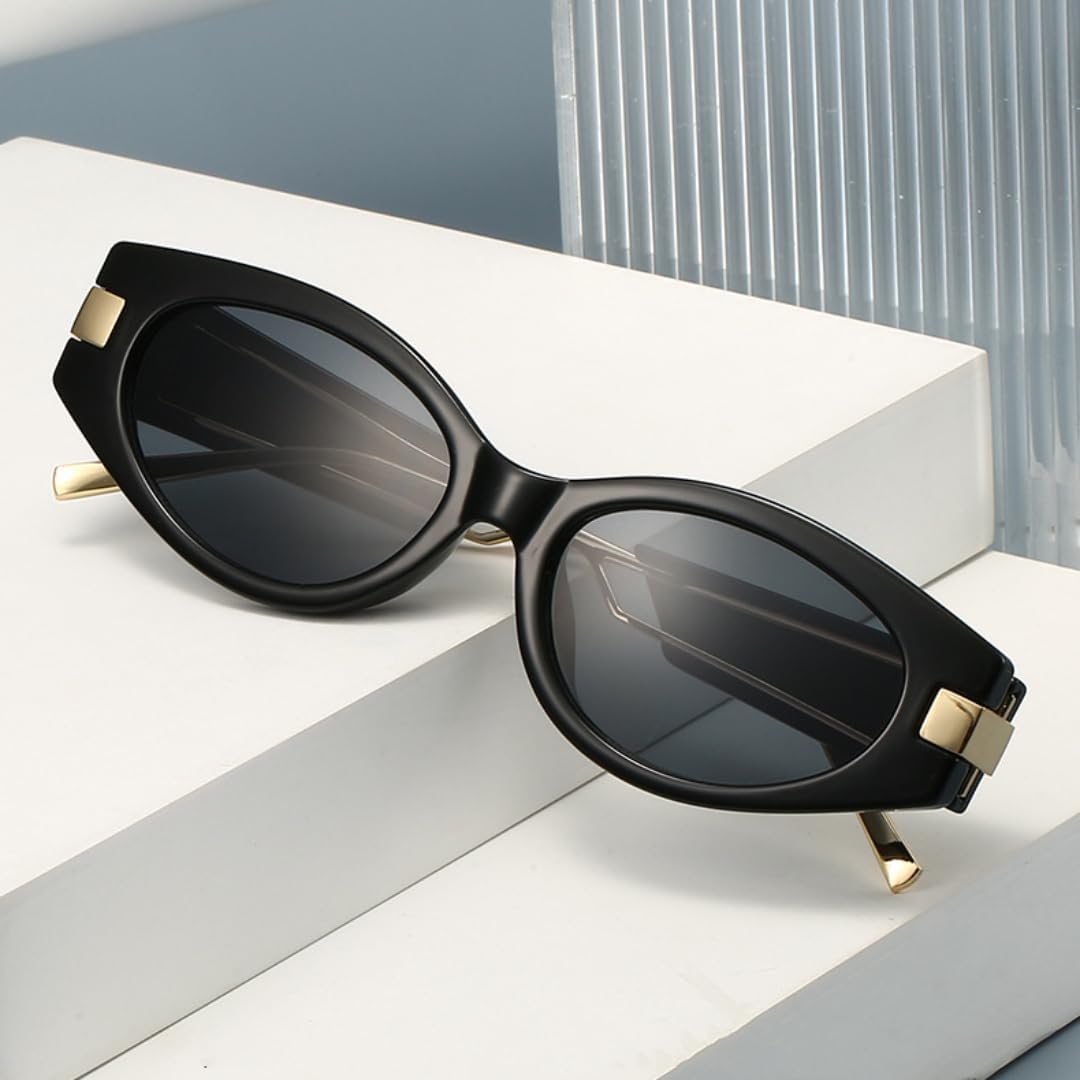 

Ретро-солнцезащитные очки «кошачий глаз» для женщин с широкими дужками, стильные и модные, для мужчин, повседневные солнцезащитные очки с защитой от УФ-излучения UV400 TVTBBVV, Black Brown