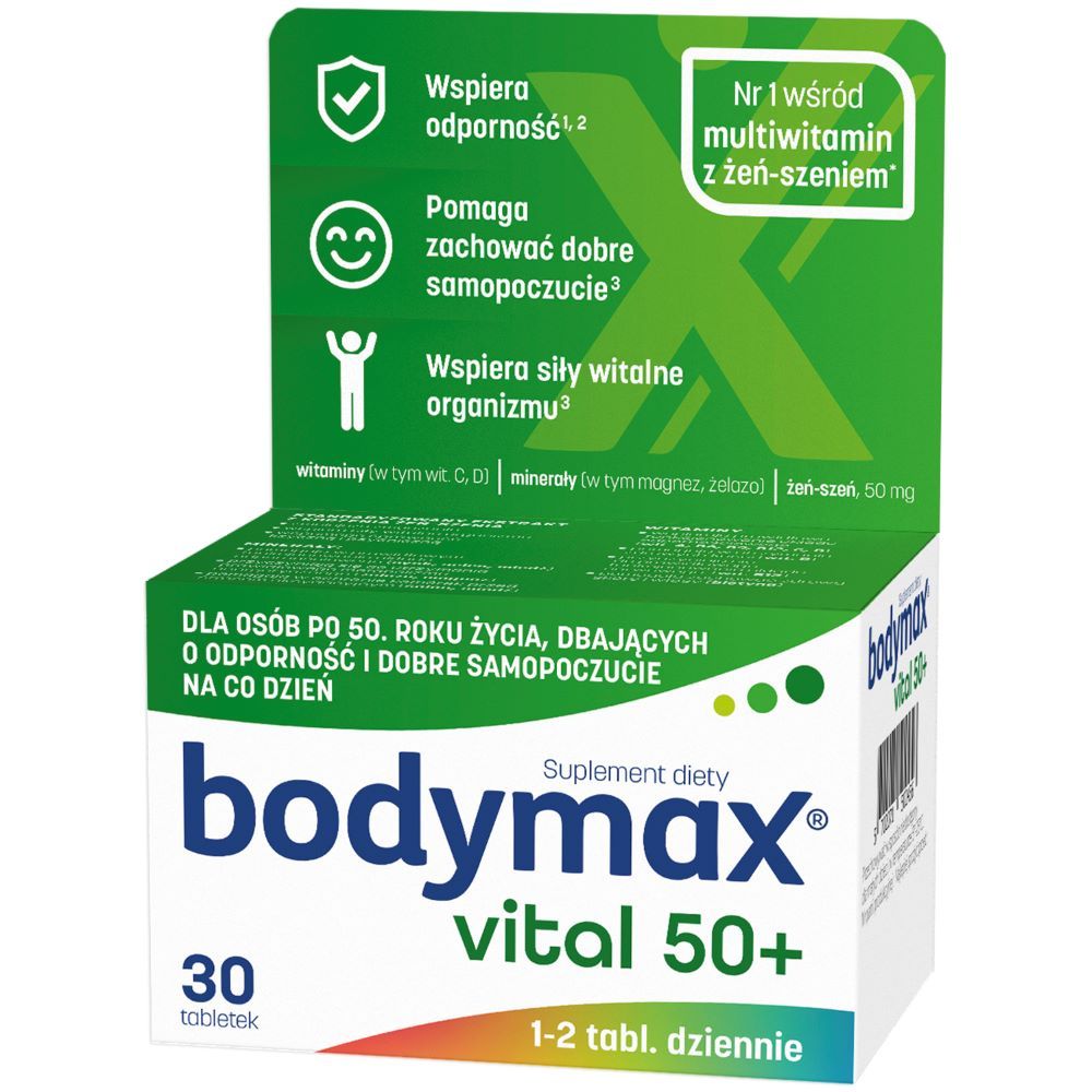 

Набор витаминов и минералов с женьшенем Bodymax Vital, 30 шт