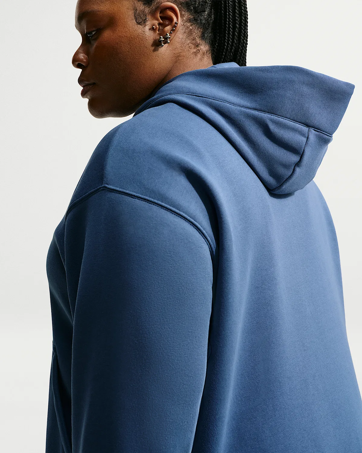 Женский оверсайз худи (большой размер) Nike Sportswear Phoenix Fleece, Mystic Navy/Sail — фото 2
