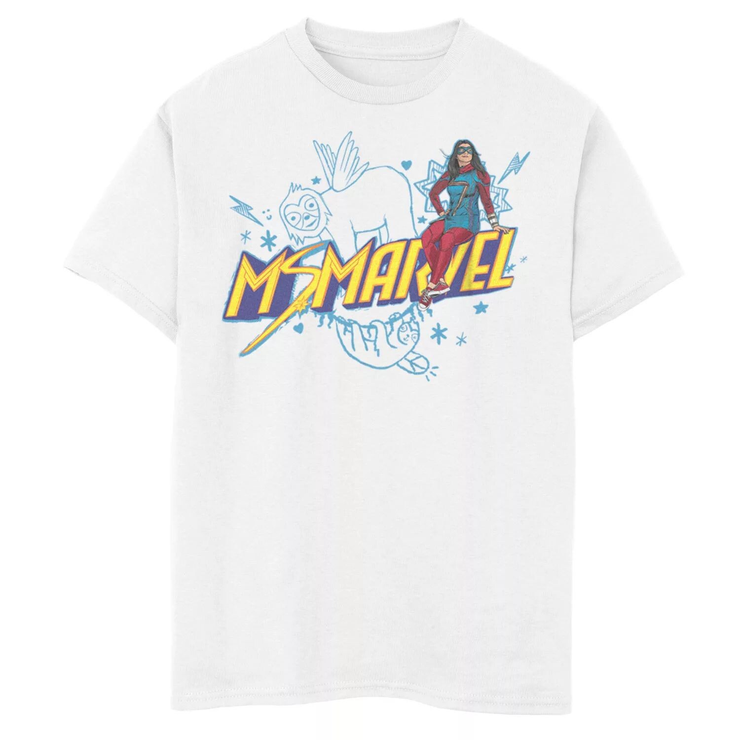 

Футболка с рисунками «Лень и ленивец» для мальчиков 8–20 лет Marvel Ms Marvel Licensed Character