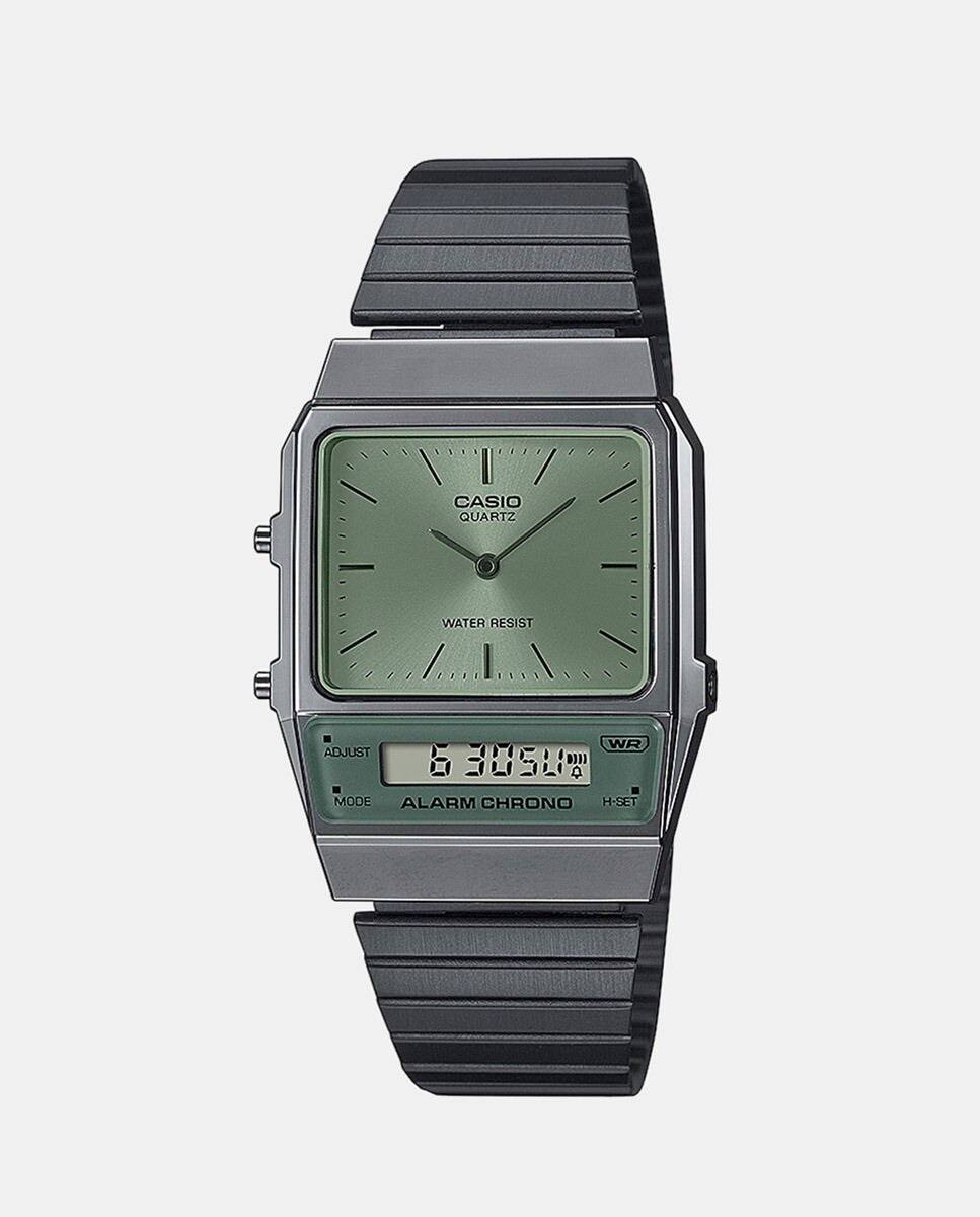 

Винтажные цифровые женские часы из черной стали AQ800ECGG3AEF Casio, черный