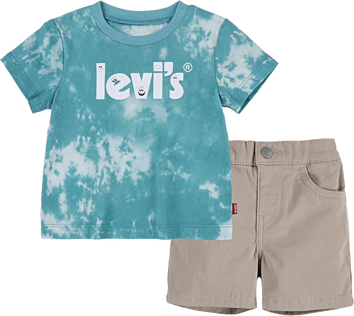 

Комплект из двух предметов: футболка с принтом и шорты Levi's для мальчиков и малышей, Brittany Blue