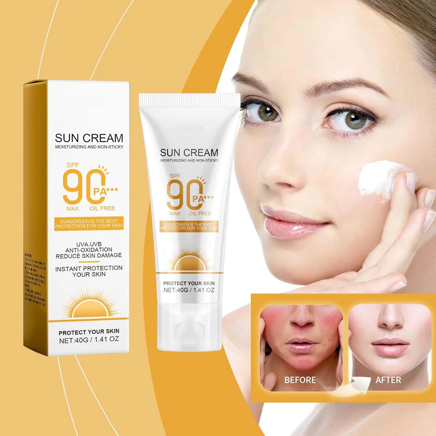 Солнцезащитный лосьон SPF 100 с увлажняющей формулой Agsun, 60 г, оранжевый Generic — фото 3