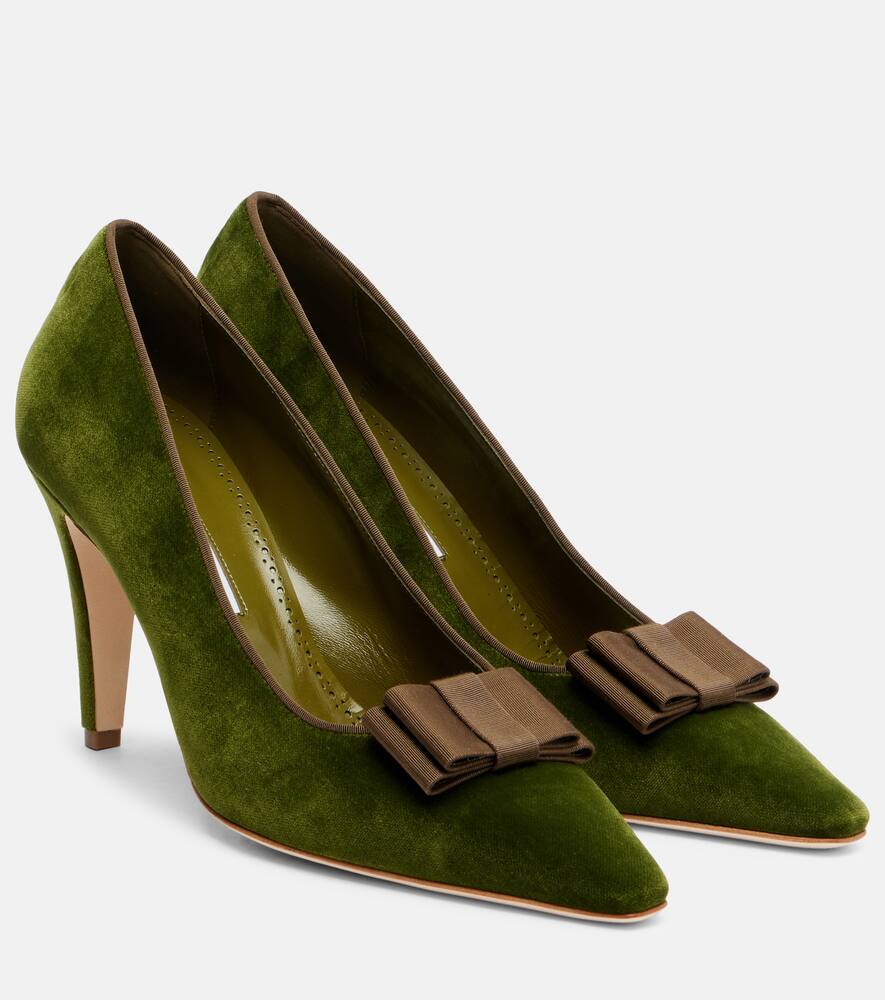 Туфли-лодочки из бархата с бантом readorhi Manolo Blahnik, Mgrn 3172