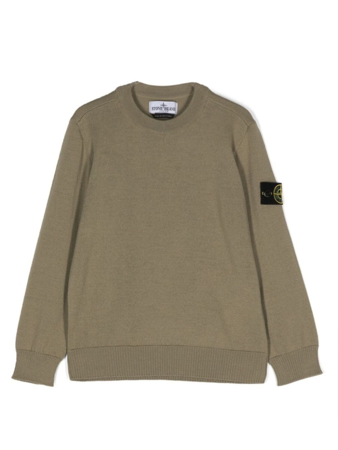 

Stone Island Junior шерстяной джемпер с нашивкой Compass, зеленый