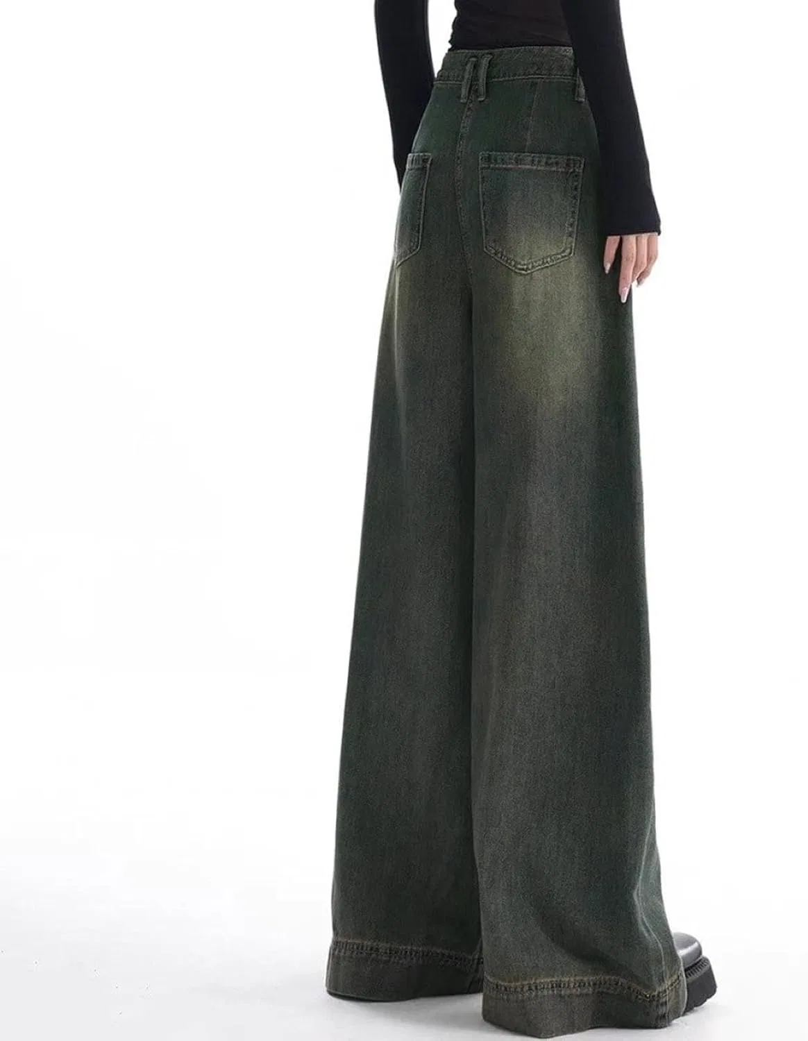 Джинсы, высокая талия, Wide Leg, Dark Blue — фото 3