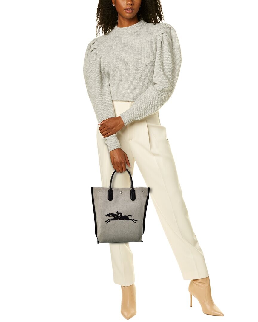 

Сумка-тоут Longchamp Essential Toile из парусины и кожи, белый