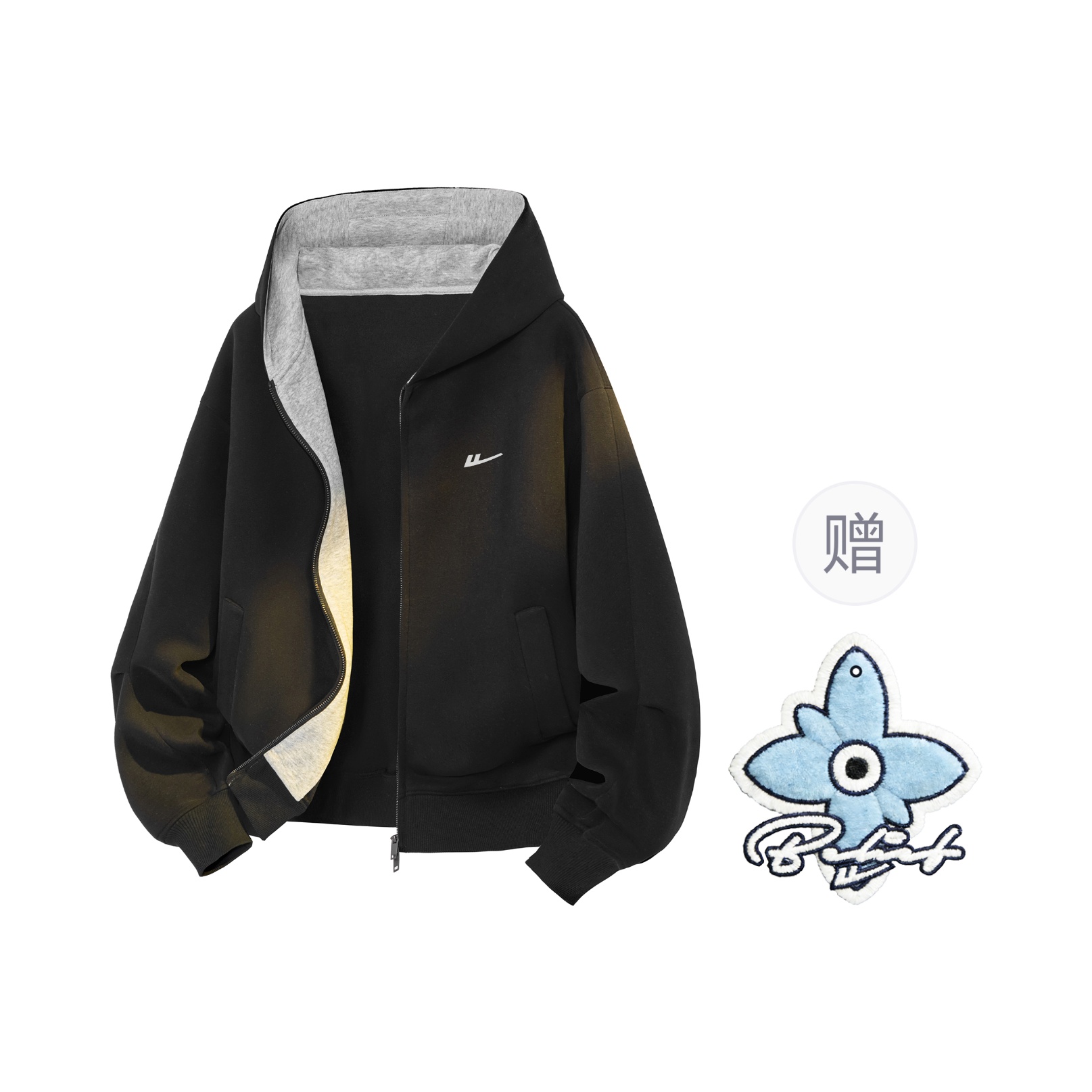 

Толстовка женская худи кардиган Moderate WARRIOR, черный[free badge+scented sachet charm]