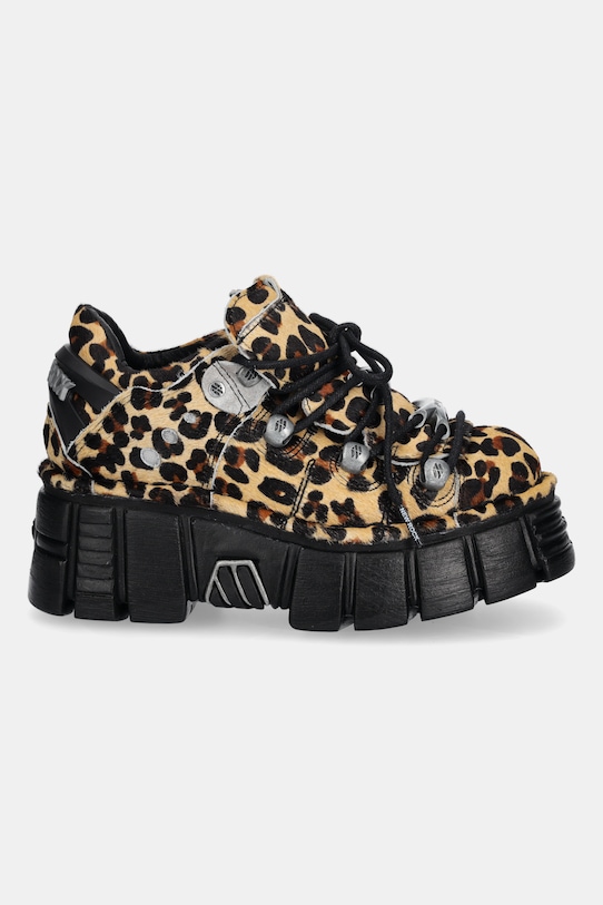 Замшевые кроссовки Pelo Leopardo Cuero M Tower Negro Lateral New Rock, коричневый — фото 2