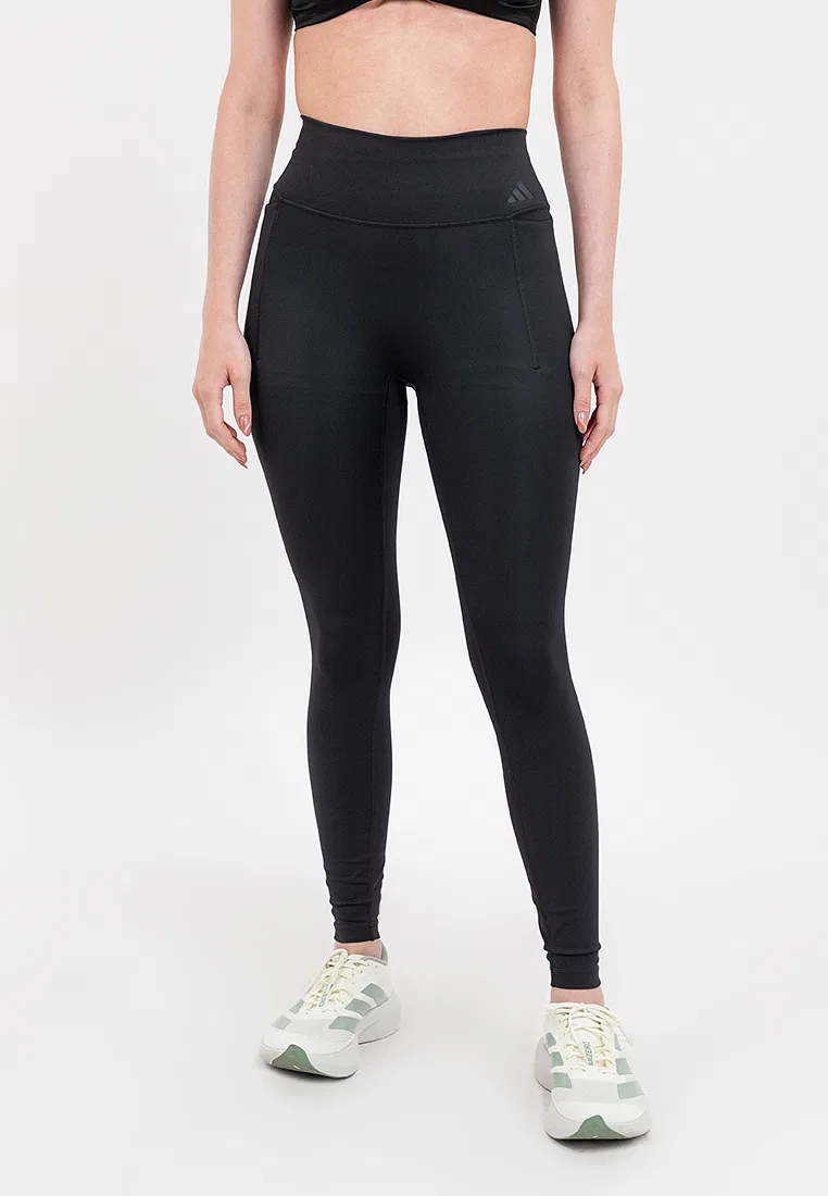 Леггинсы для тренировок, полная длина, Optime Workout Adidas, черный — фото 2