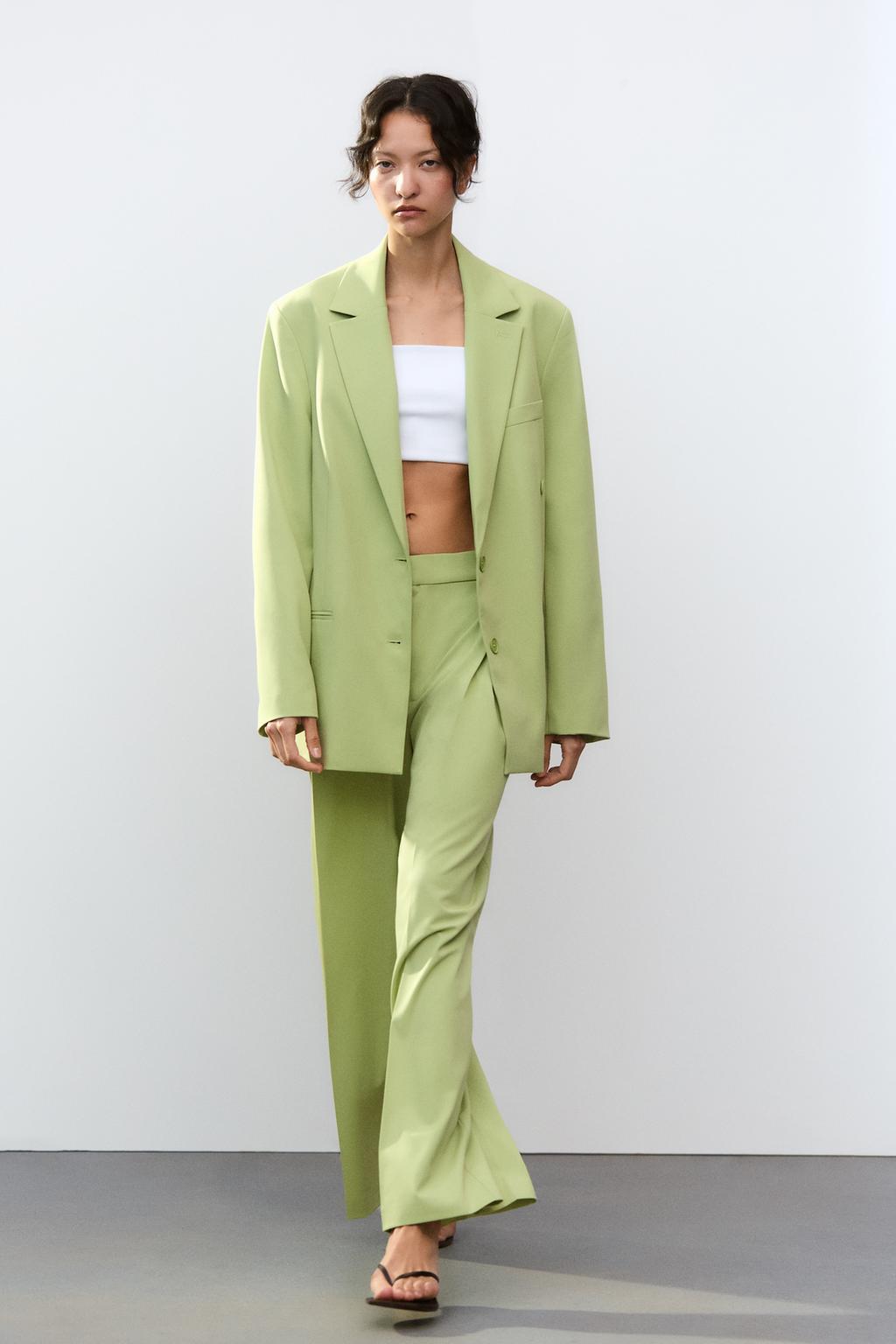 

Многопозиционный блейзер оверсайз ZARA, цвет Apple green
