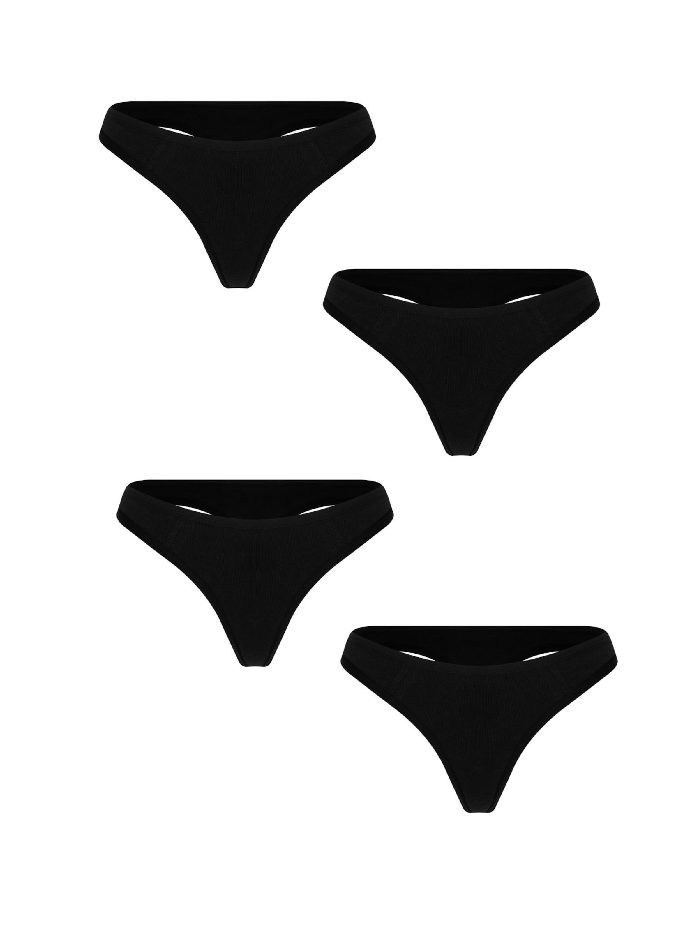 

Albero Natur Трусики '4er Pack' Damen Bio Baumwoll Tanga-Slip в черном цвете