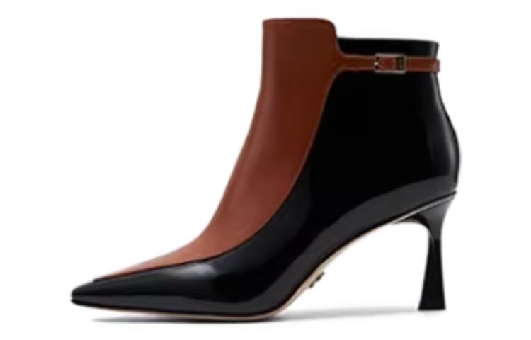 NINE WEST Ботинки женские на каблуке 7,5 см черные красные коричневые, цвет Black Red Brown