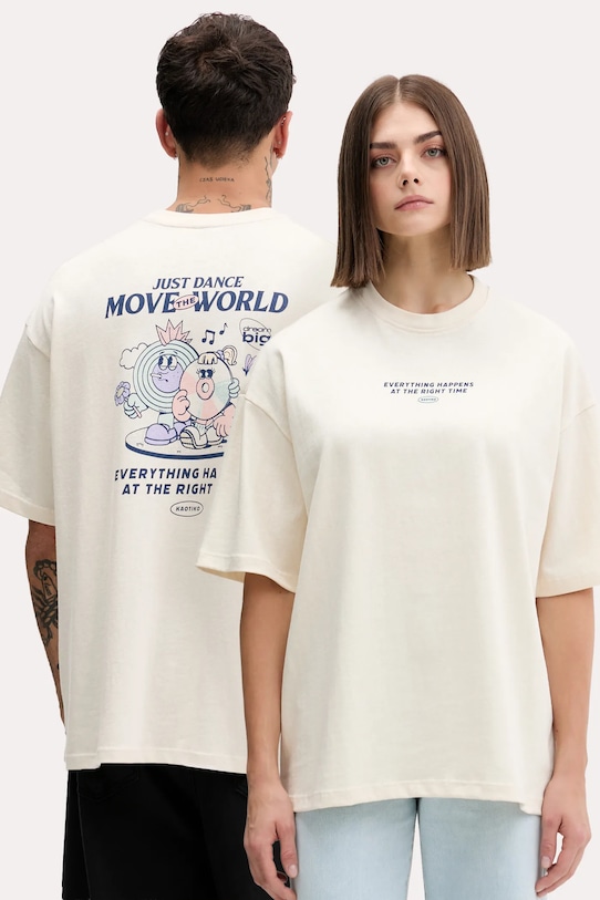 

Хлопковая футболка Kaotiko, бежевый