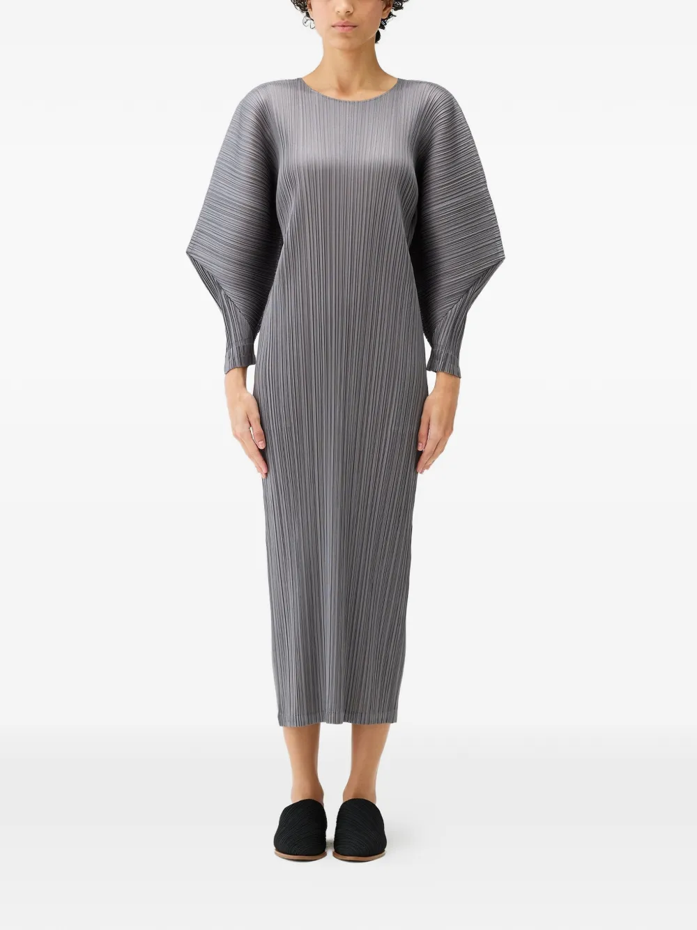 

Платье миди с плиссировкой Pleats Please Issey Miyake, серый