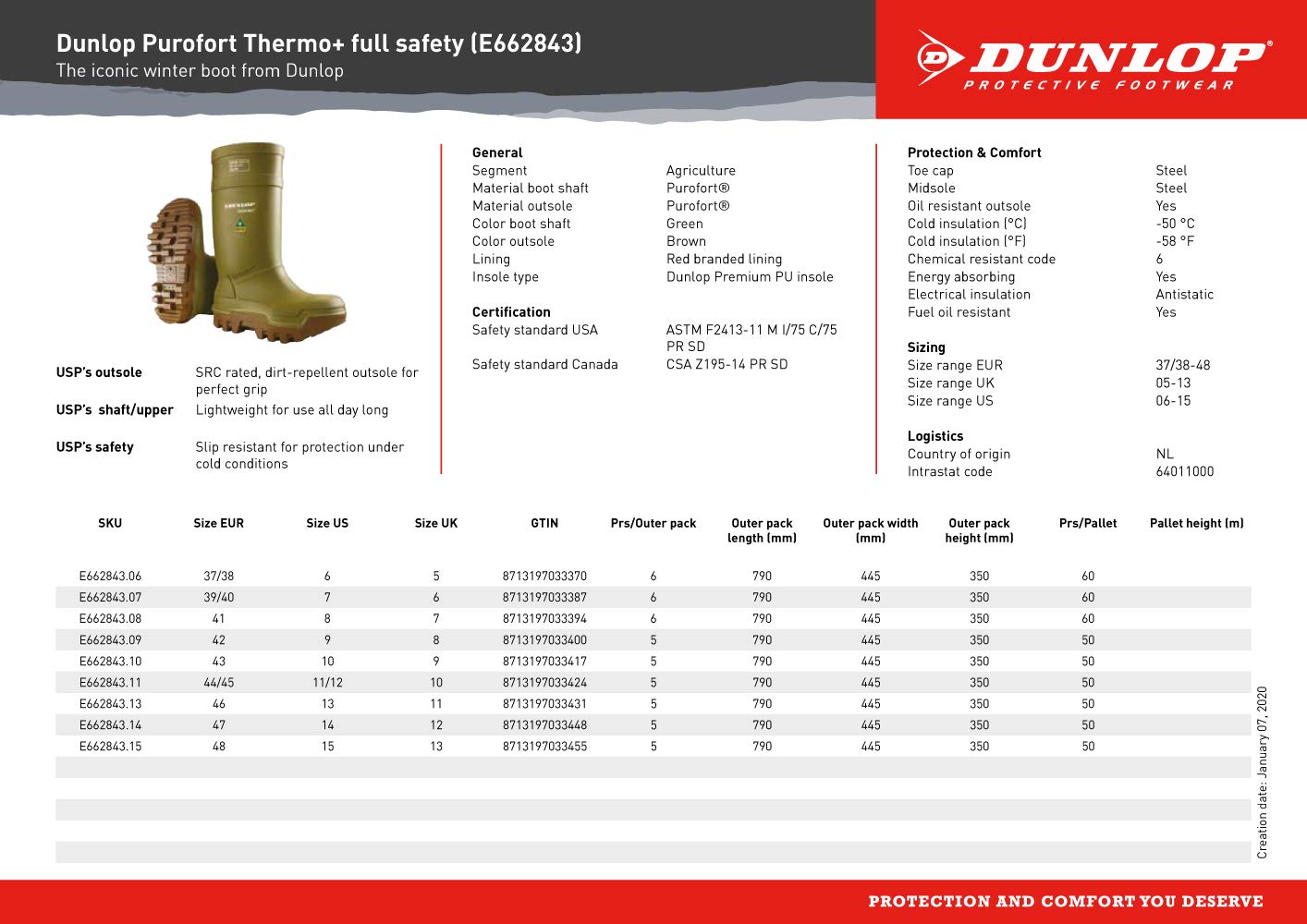 DUNLOP Purofort - Легкие ботинки для мужчин и женщин - Водонепроницаемые защитные ботинки с мягким носком - Устойчивые к химическим веществам и скольжению, с высоким голенищем - Темно-зеленые/коричневые - Размер 3-16/17 — фото 2