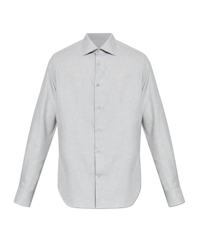 

Рубашка с кашемировой отделкой Eleventy, серый