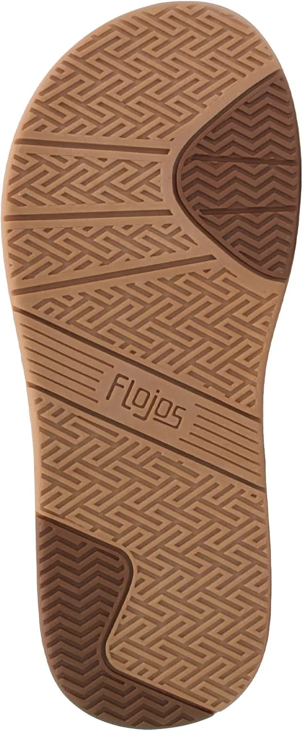 

Мужские сандалии Flojos Alto, разборная перьская ремешок с удобной стелькой Flo-jel, коричневый/бежевый