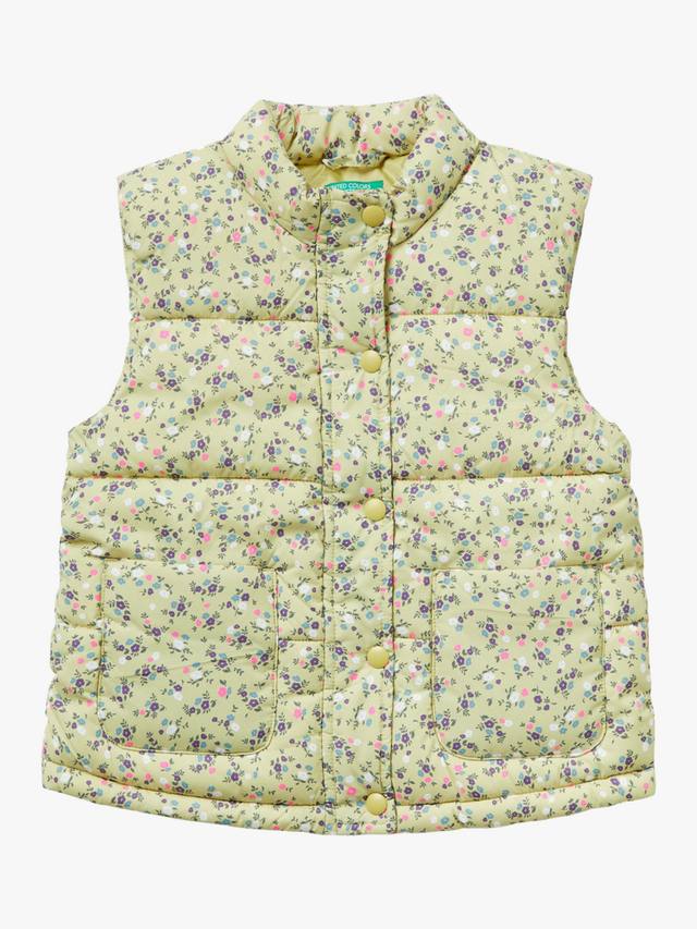 

Детский утепленный жилет с цветочным принтом Benetton, Green
