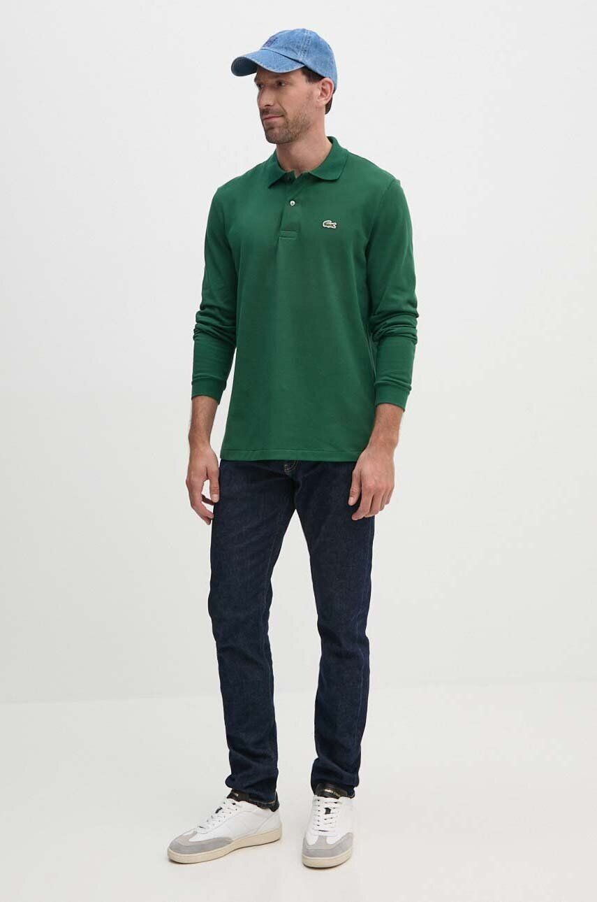 Хлопковый топ Lacoste с длинными рукавами L1312 132, зеленый — фото 3
