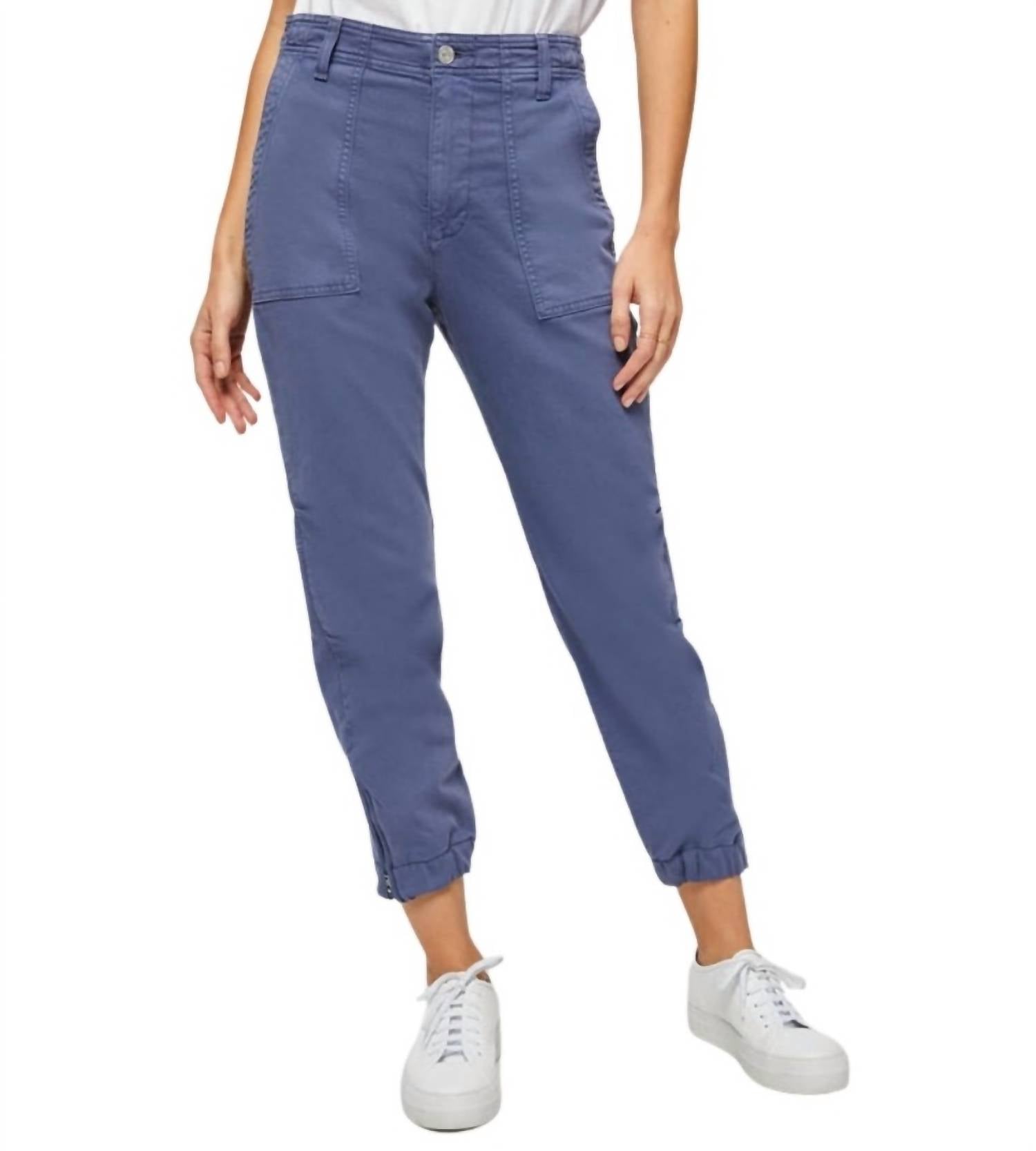 

Джоггеры с боковой молнией цвета French Blue 7 For All Mankind