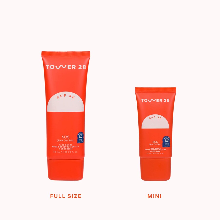 Мини-солнцезащитный крем для лица Mini SOS FaceGuard SPF 30 на минеральной основе Tower 28 Beauty, 0.68 fl oz/20ml — фото 2