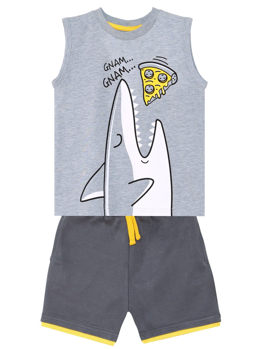 

Спортивный костюм Denokids Shark & Pizza, серый