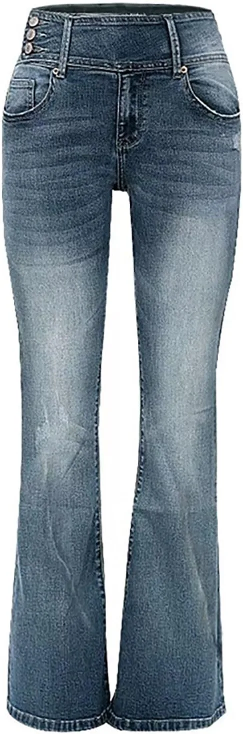 Джинсы Flare для женщин Plus Size Low Rise Stretch Bootcut — фото 2