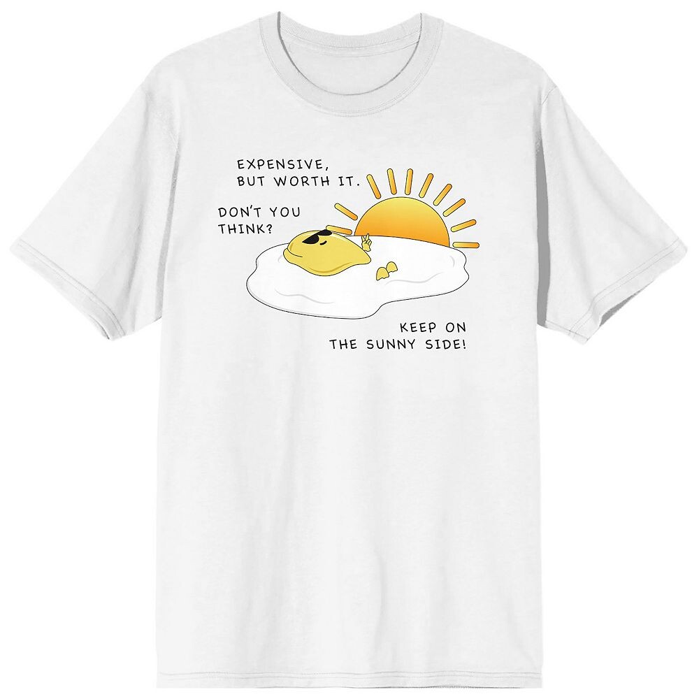 

Мужская футболка Eggspensive Eggs Sunny Side с графическим рисунком Licensed Character, белый